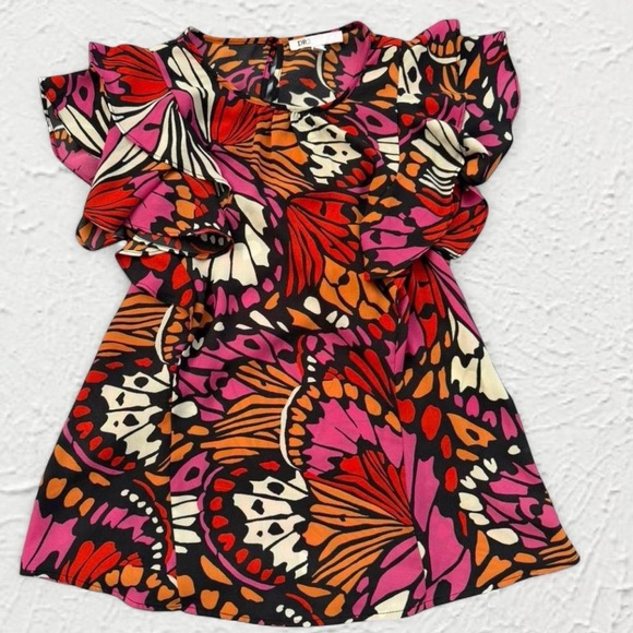 DR2 Multicolor Abstract Pattern top - Picture 1 of 3